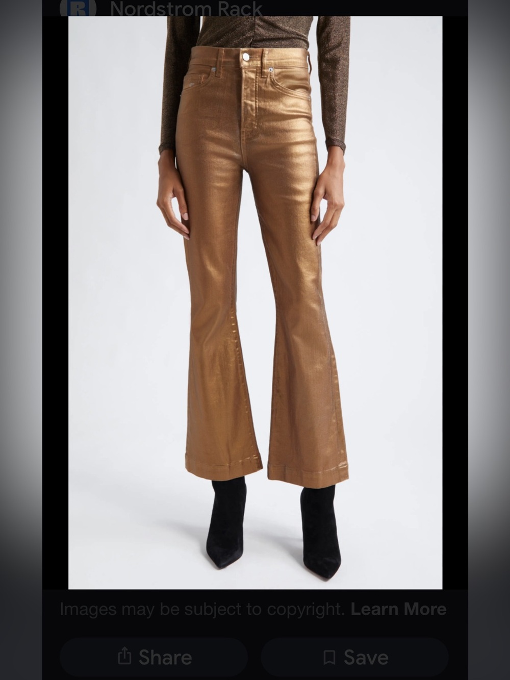 Veronica Beard Metallic Bronze Jeans. Sample. 36” inseam!